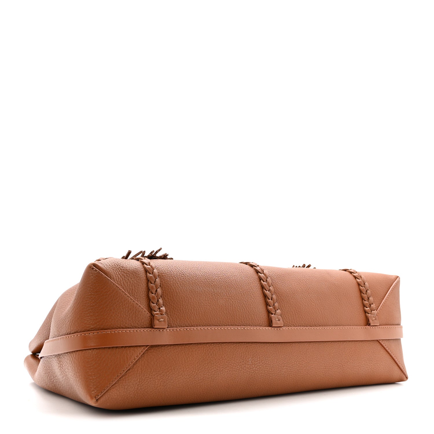Grained Calfskin Large Penelope Shoulder Bag Caramel