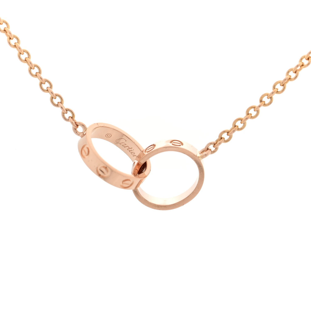 18K Pink Gold Interlocking LOVE Necklace