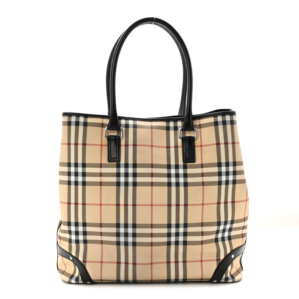 House Check Studded Tote Black