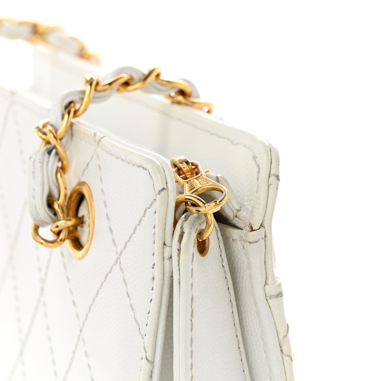 Caviar Quilted Shoulder Bag White