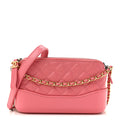 Aged Calfskin Quilted Small Gabrielle Clutch With Chain Pink