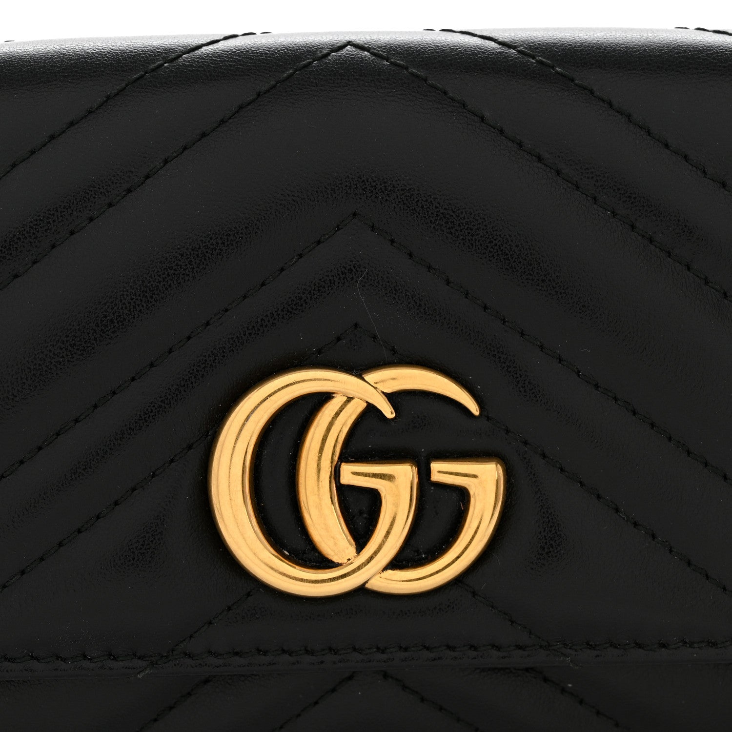 Calfskin Matelasse GG Marmont Continental Wallet Black