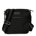 Nylon Monogram Mini Flat Messenger Bag Black