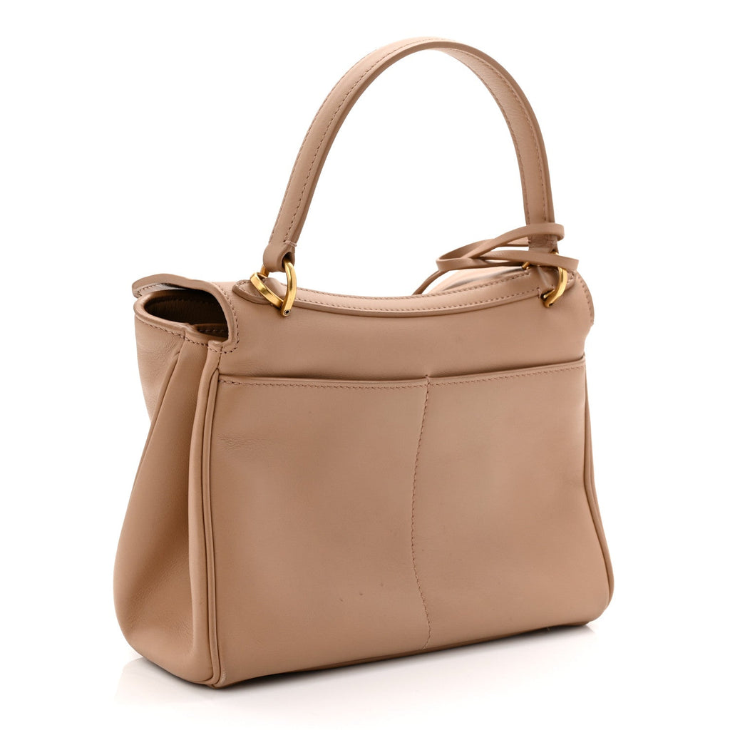 Natural Smooth Calfskin Mini Rodeo Top Handle Handbag Latte