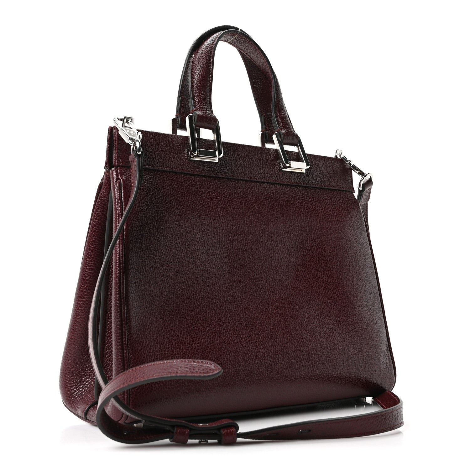 Grainy Calfskin Small Zumi Top Handle Bag Vintage Bordeaux