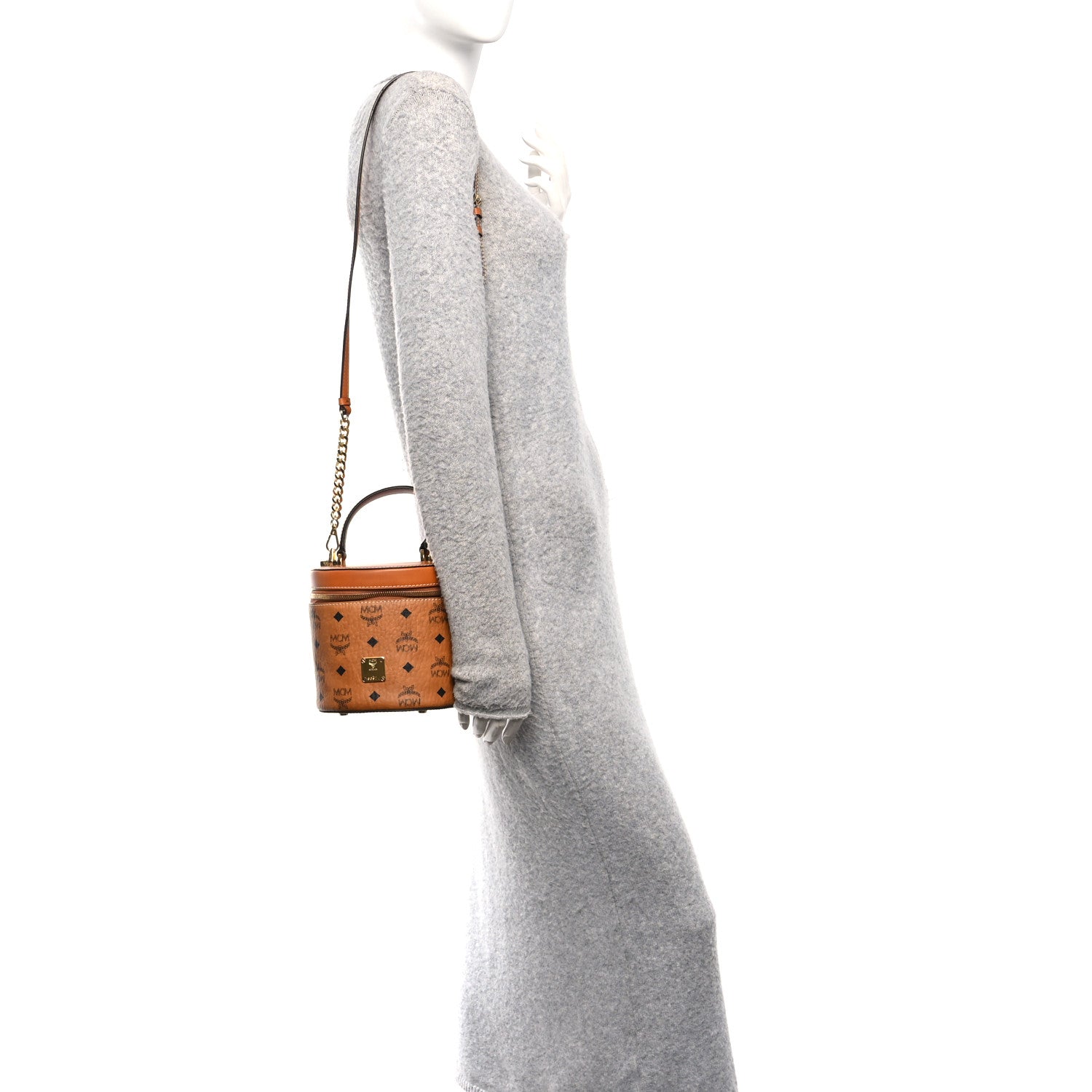 Visetos Small Cylinder Crossbody Bag Cognac