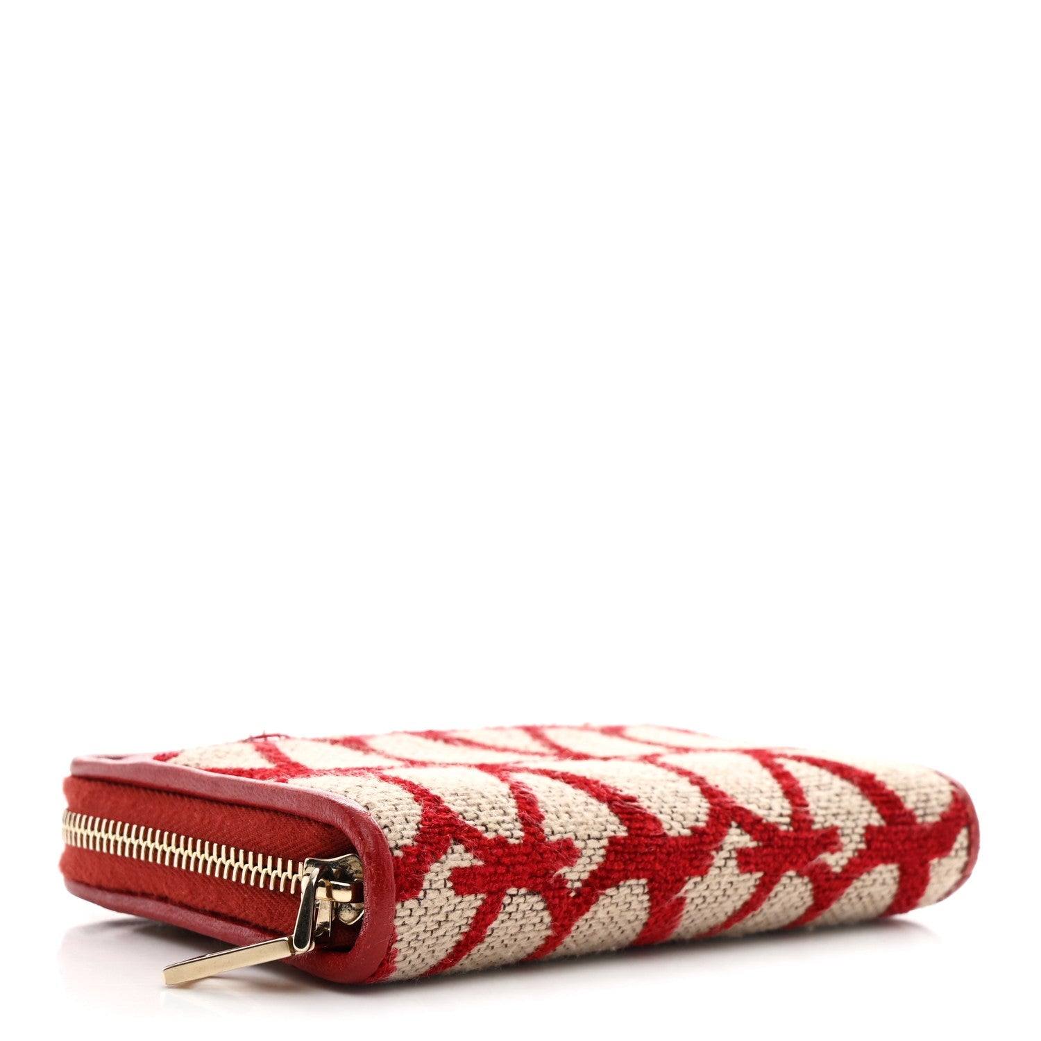 Toile Iconographe Zip Wallet Naturale Rosso Valentino