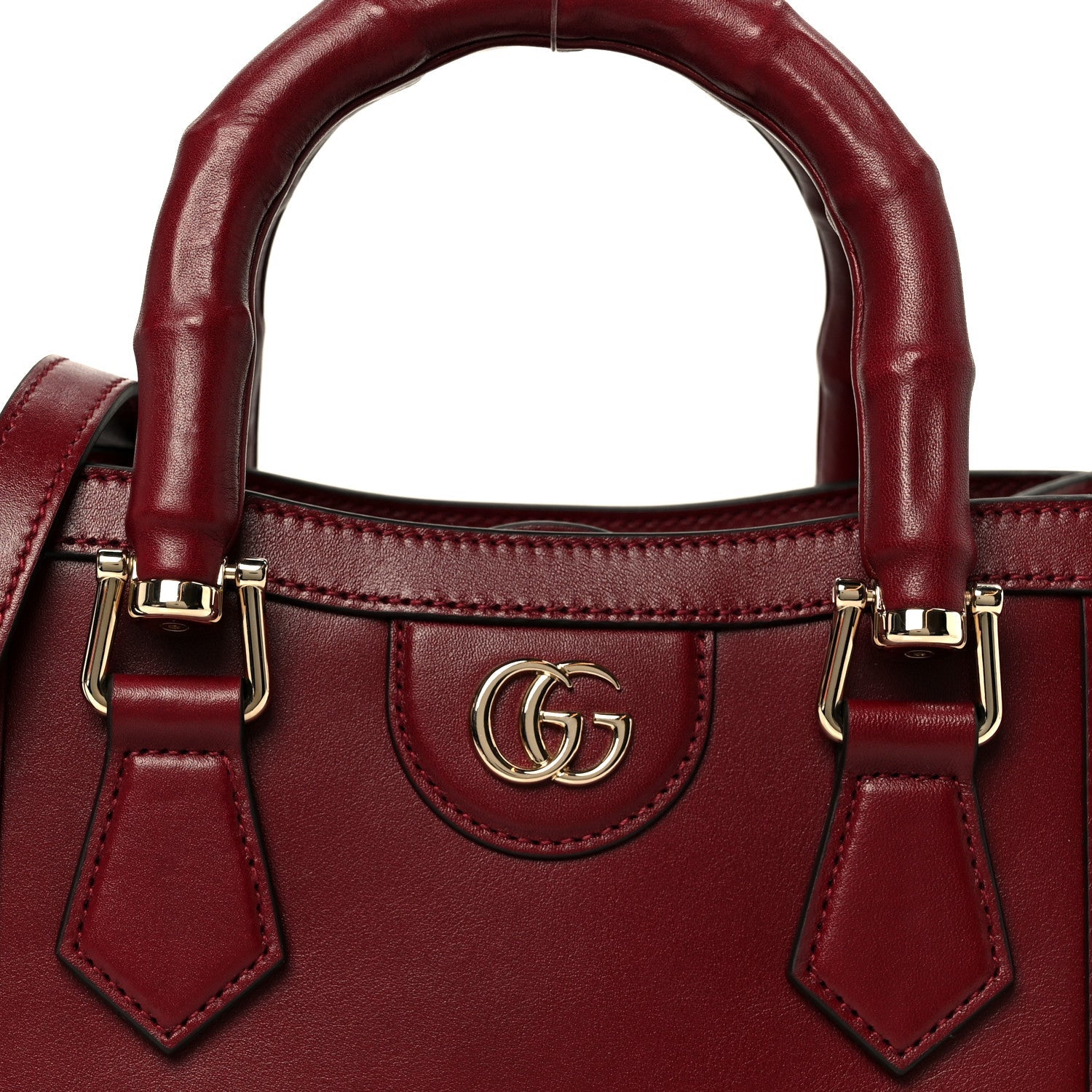 Sweetbread Calfskin Mini Diana Tote Bag Rosso Ancora