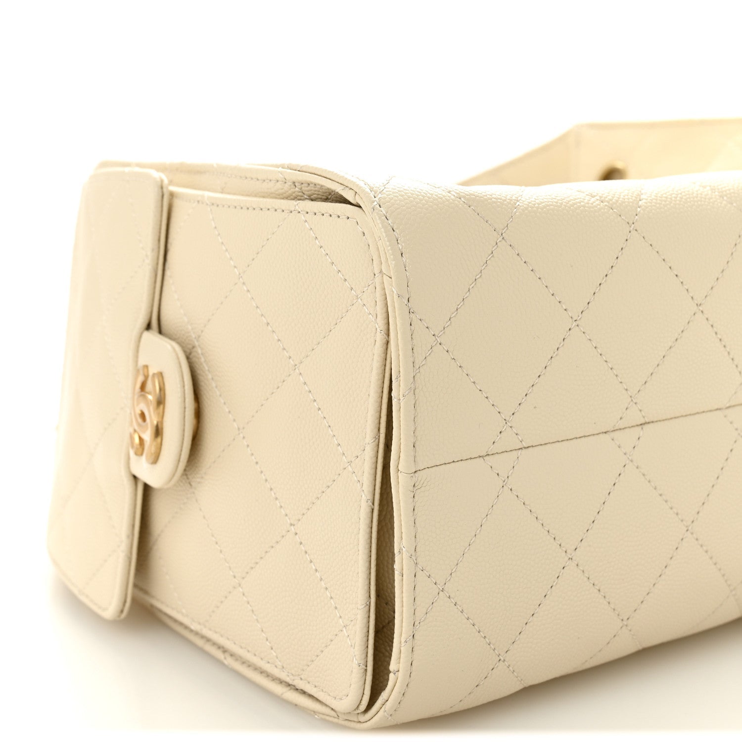 Caviar Quilted Small Chanel 25 Handbag Light Beige