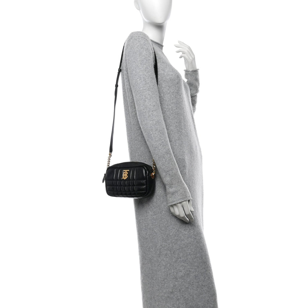 Calfskin Quilted Small Lola Camera Bag Black