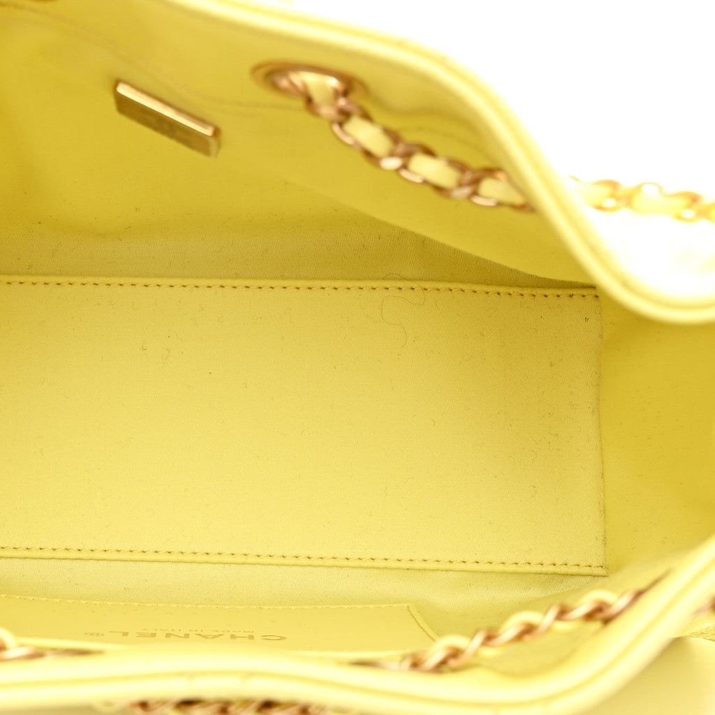 Caviar Quilted Mini Chanel 25 Handbag Light Yellow