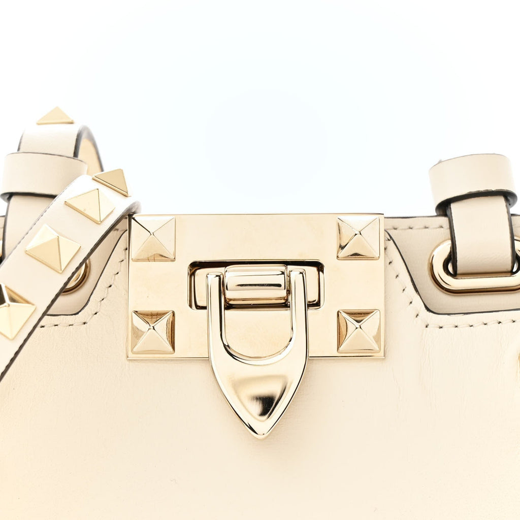 Vitello Rockstud Mini Crossbody Ivory