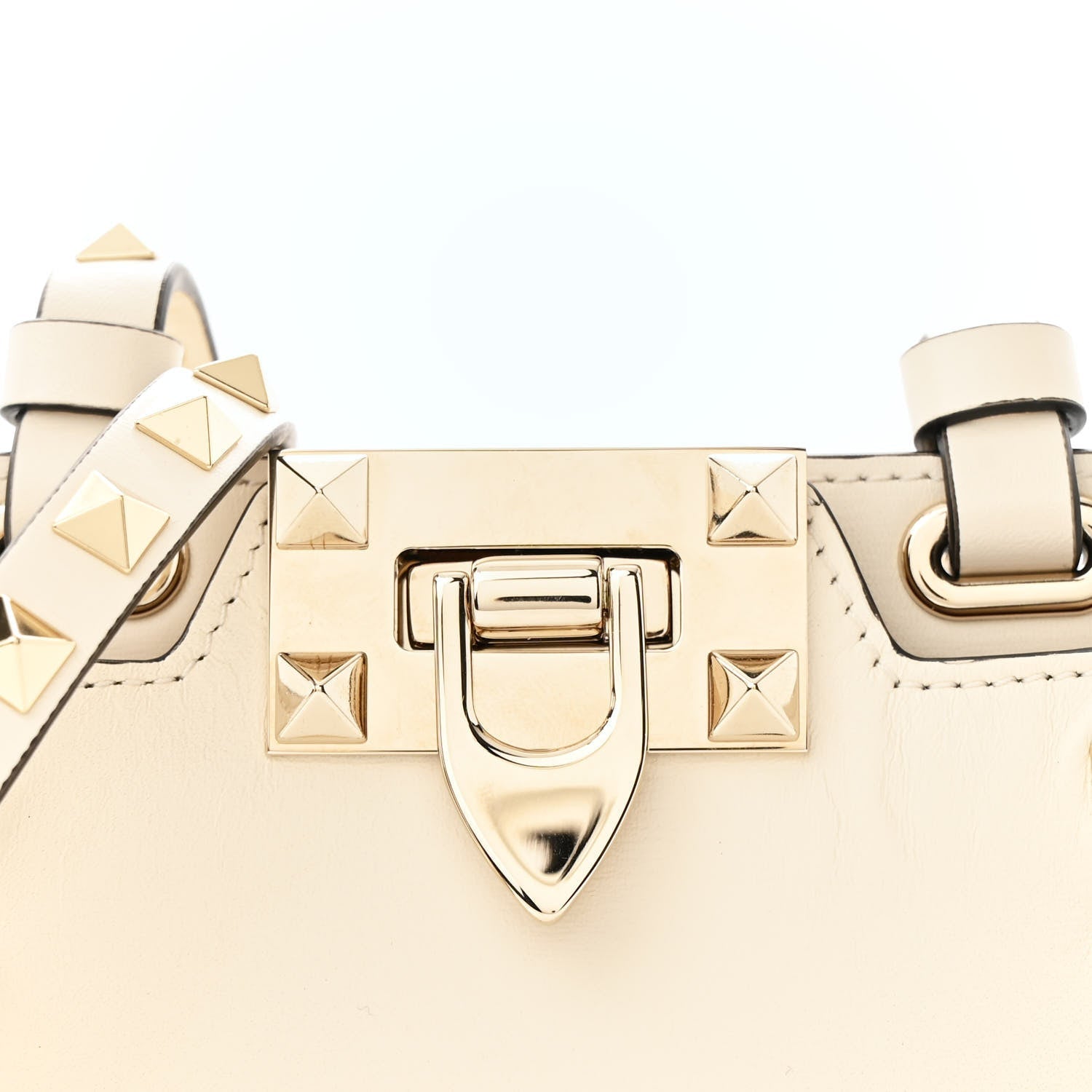 Vitello Rockstud Mini Crossbody Ivory