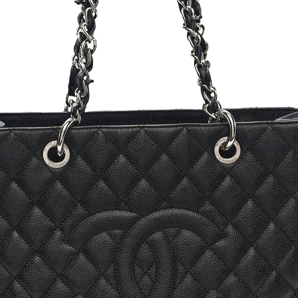 Caviar Quilted Grand Shopping Tote GST Black