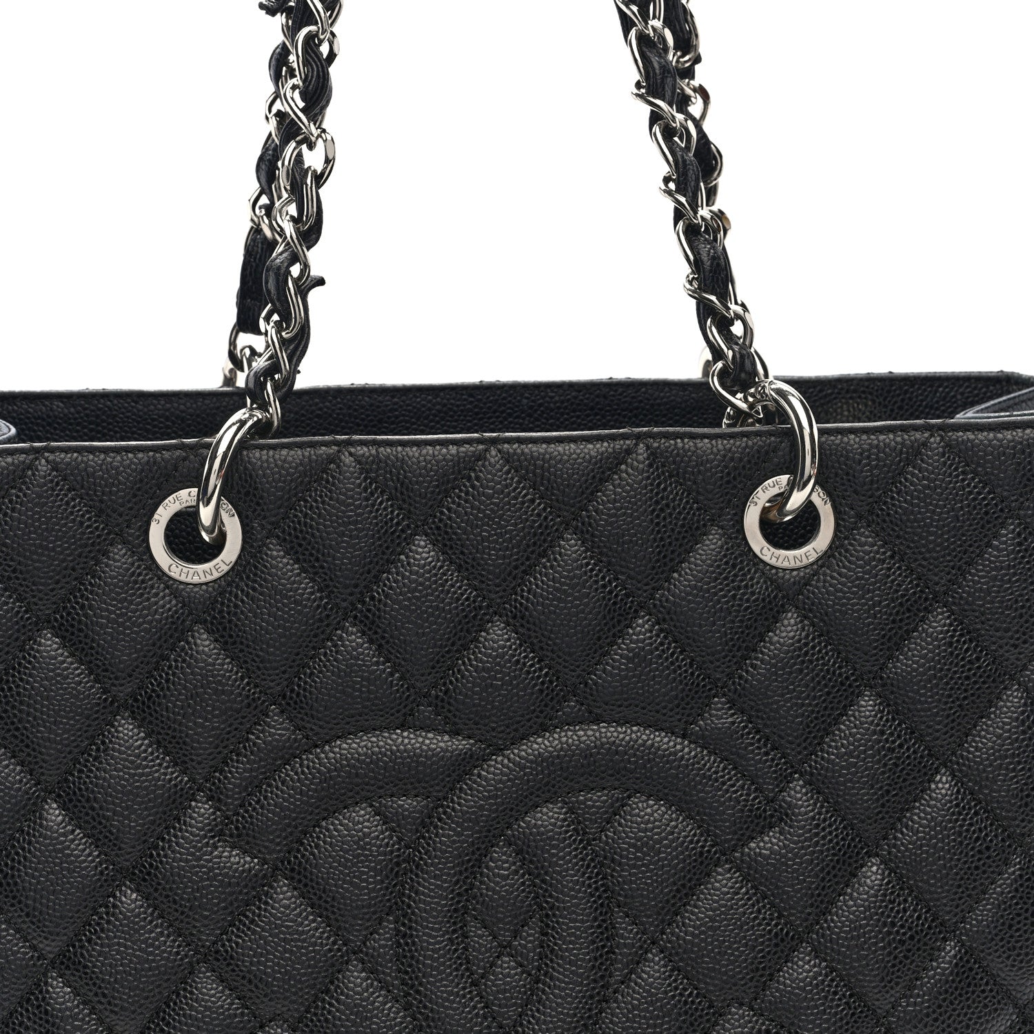 Caviar Quilted Grand Shopping Tote GST Black