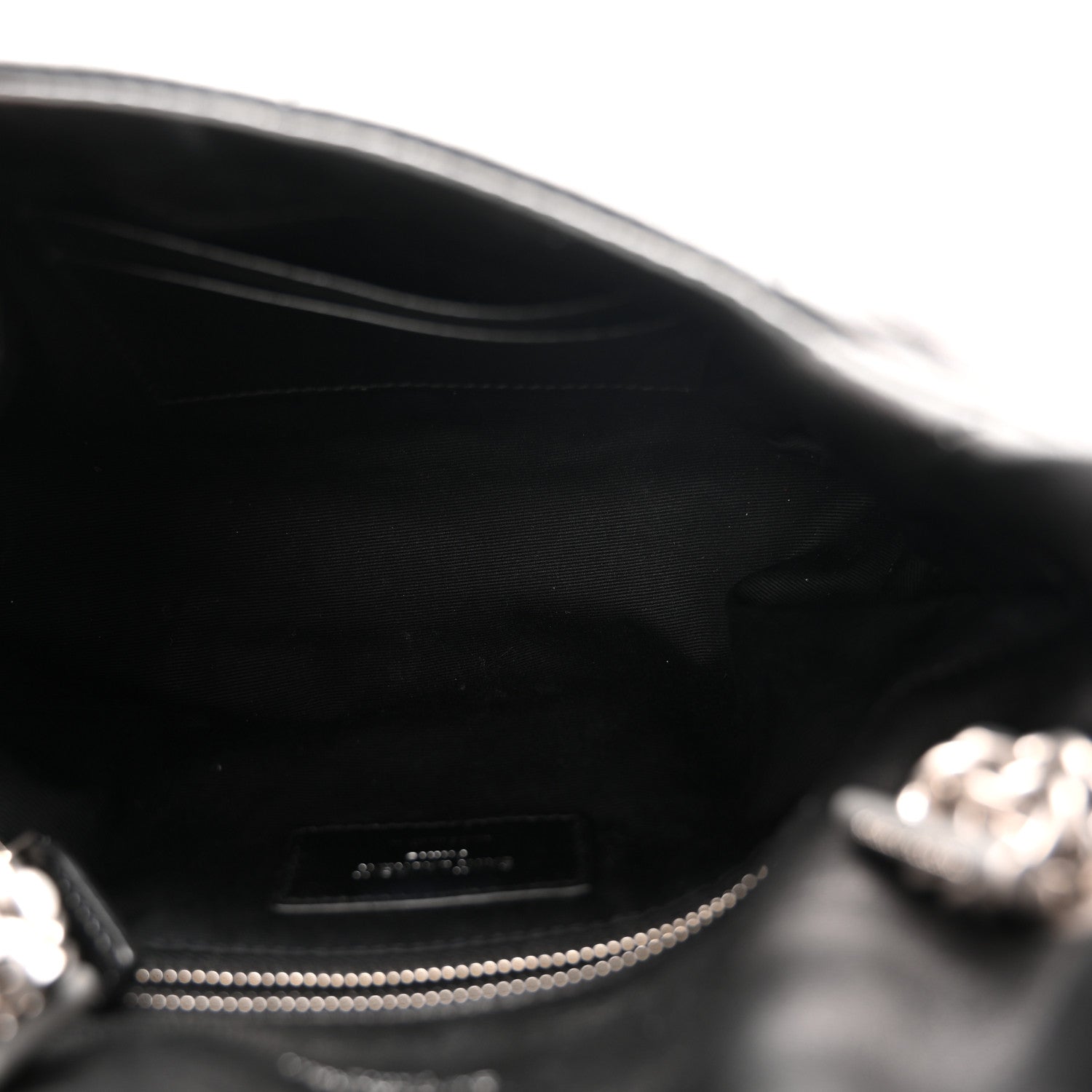 Lambskin Quilted Toy Loulou Puffer Monogram Chain Satchel Black