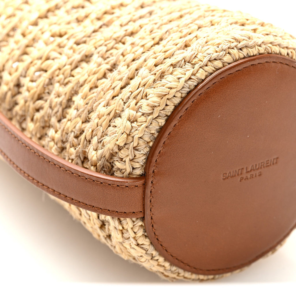 Raffia Calfskin Bottle Holder Naturale