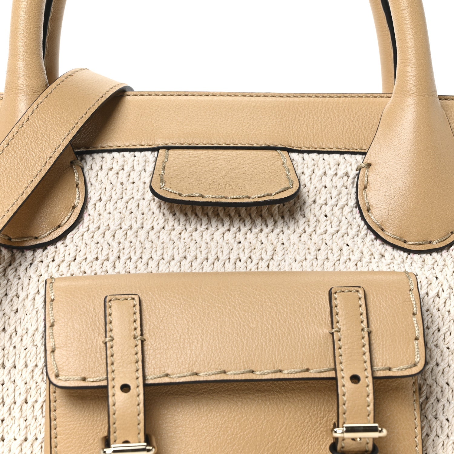 Cotton Calfskin Medium Edith Day Bag Soft Tan