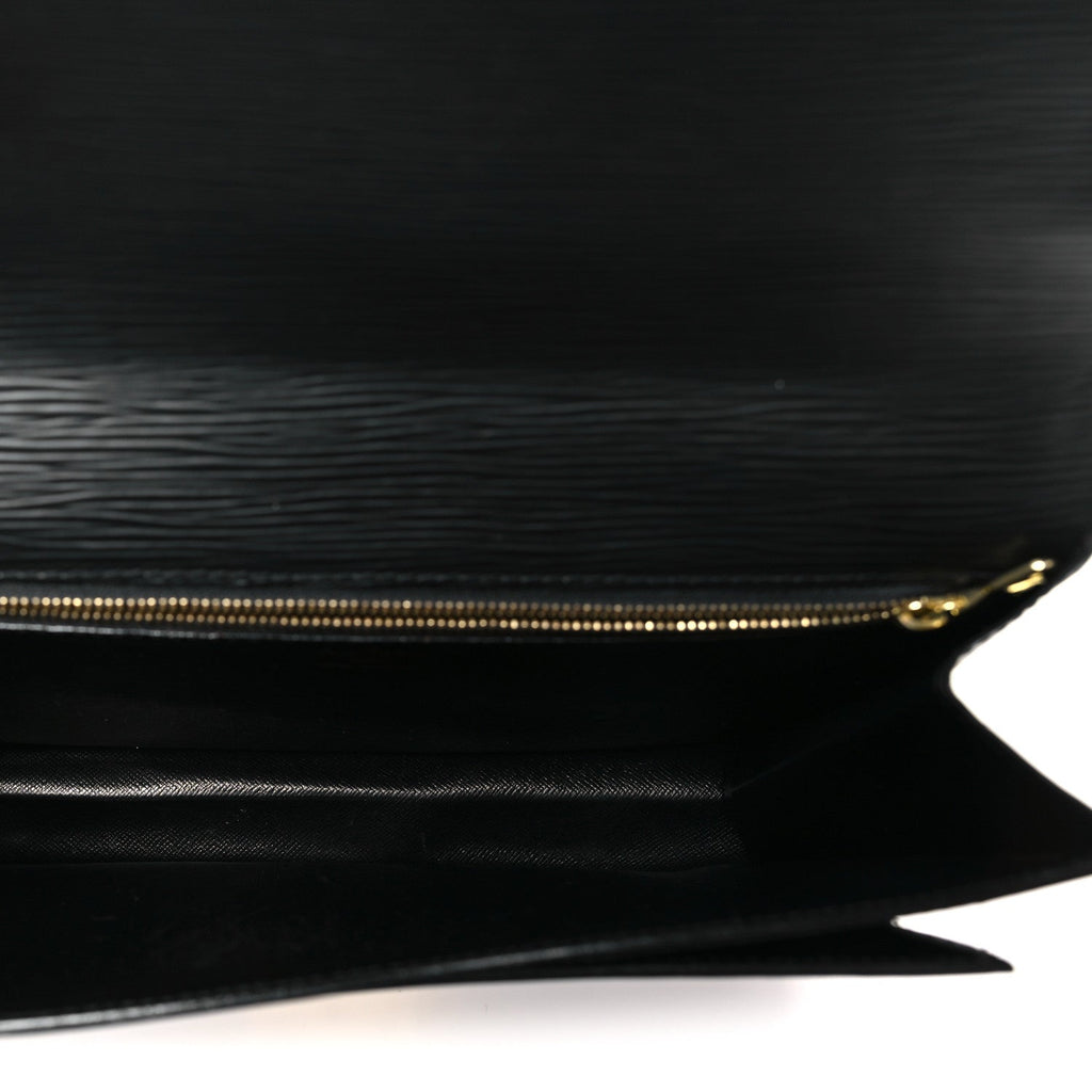 Epi Pochette Sellier Dragonne Clutch Black