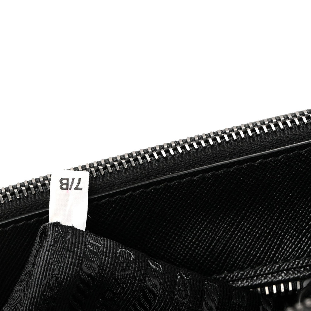 Saffiano Lux Monochrome Large Galleria Double Zip Tote Black