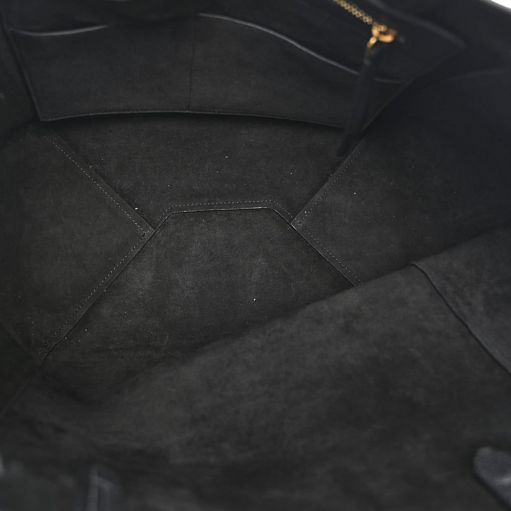 Soft Grained Calfskin Small Belt Cabas Phantom Black