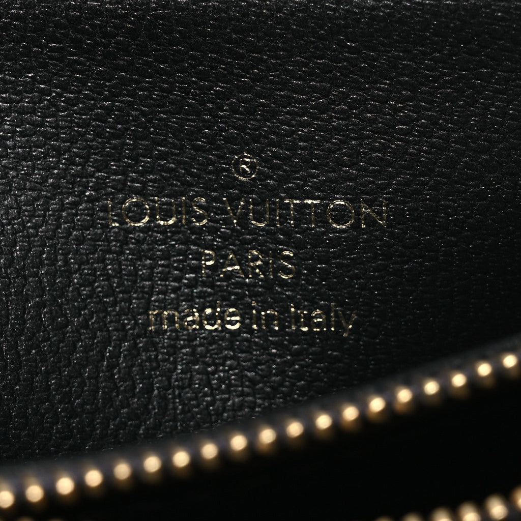 Lambskin Crystal Embellished Monogram Coussin BB Black