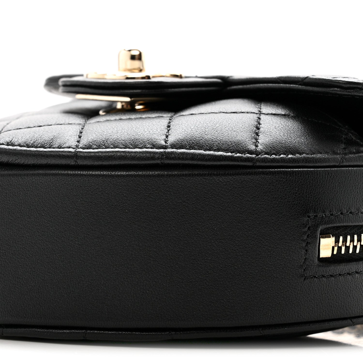 Lambskin Quilted CC In Love Heart Clutch With Chain Black
