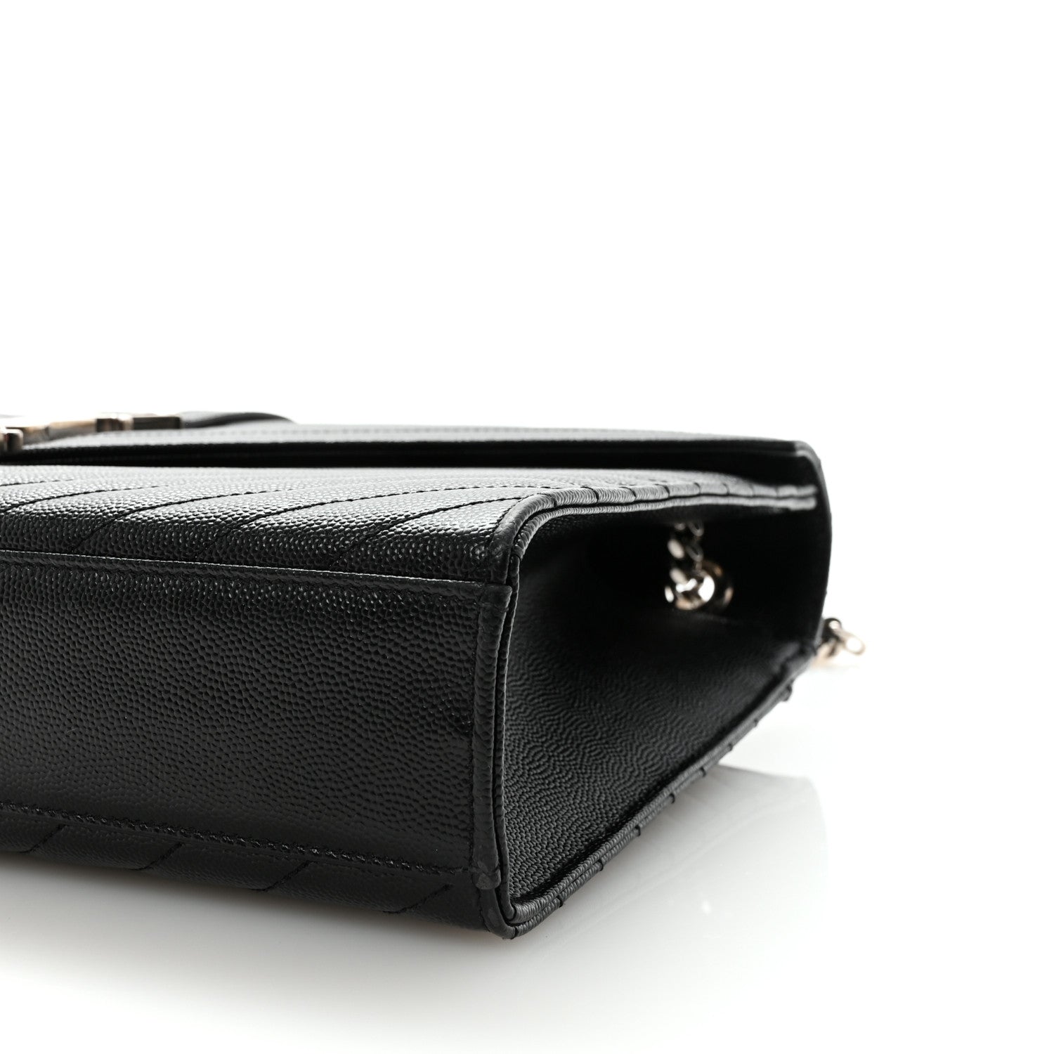 Grain De Poudre Matelasse Chevron Large Monogram Satchel Black