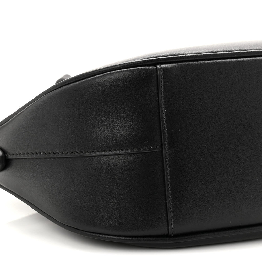 City Calf Small Triangle Shoulder Bag Black