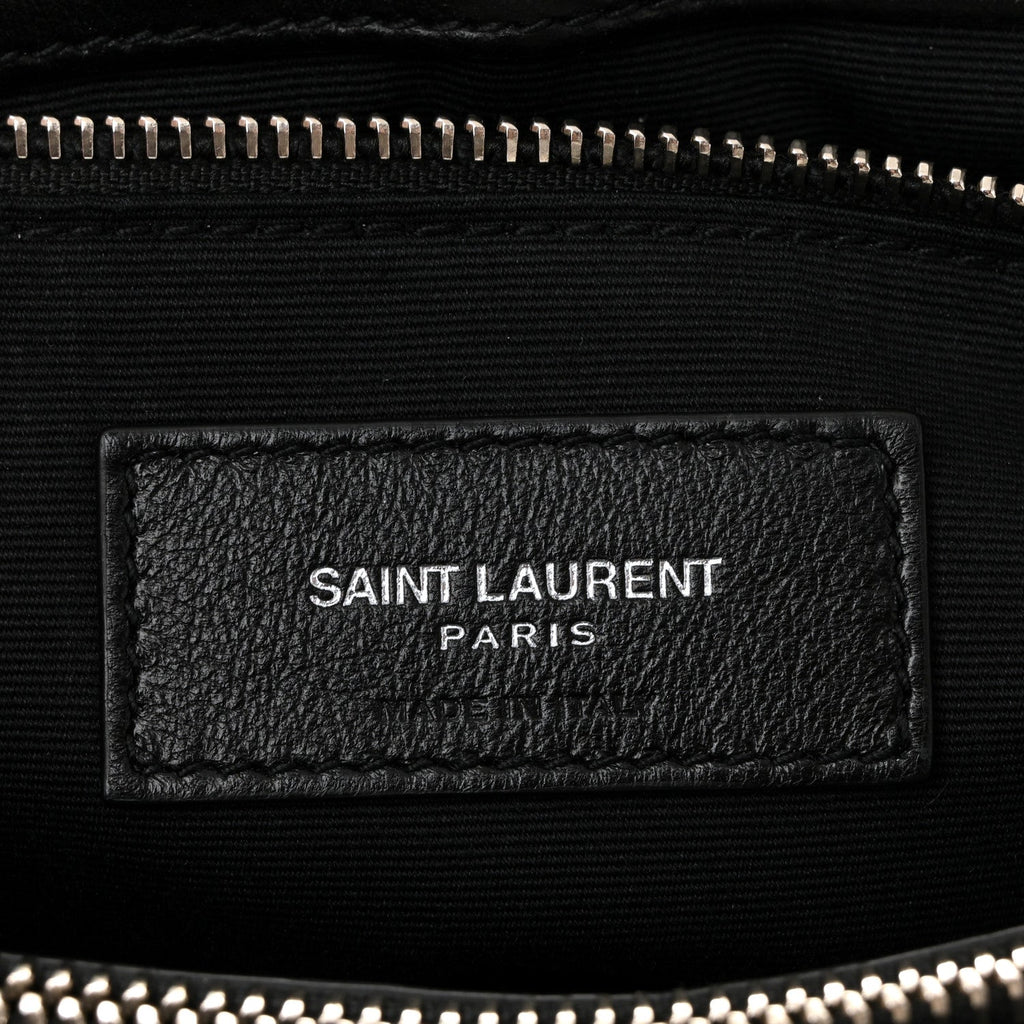 Calfskin Y Quilted Monogram Large Loulou Chain Satchel Black