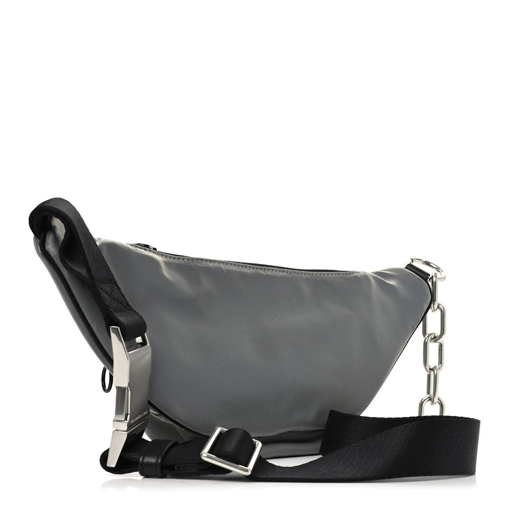 Nylon Logo Printed Attica Belt Bag Reflective Silver