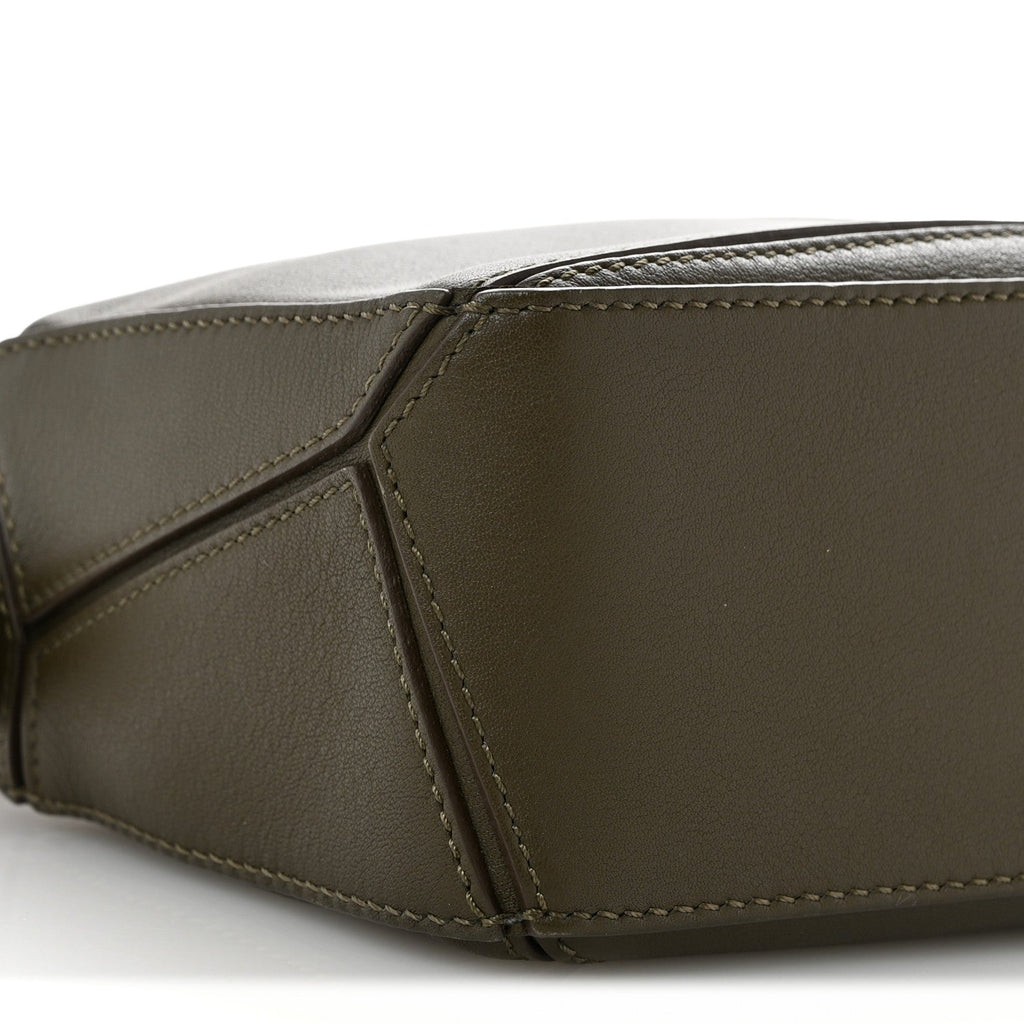 Calfskin Mini Puzzle Bag Khaki Green