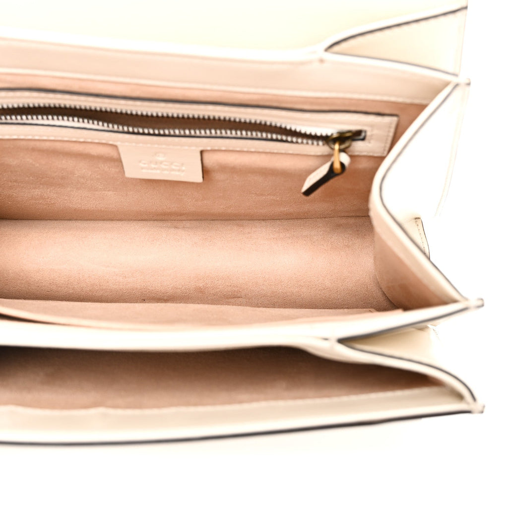 Calfskin Sylvie Web Small Queen Margaret Top Handle Bag White