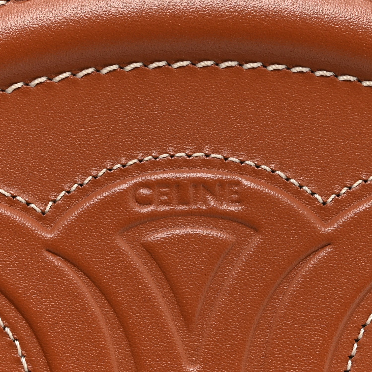 Smooth Calfskin Cuir Small Triomphe Oval Crossbody Purse Tan