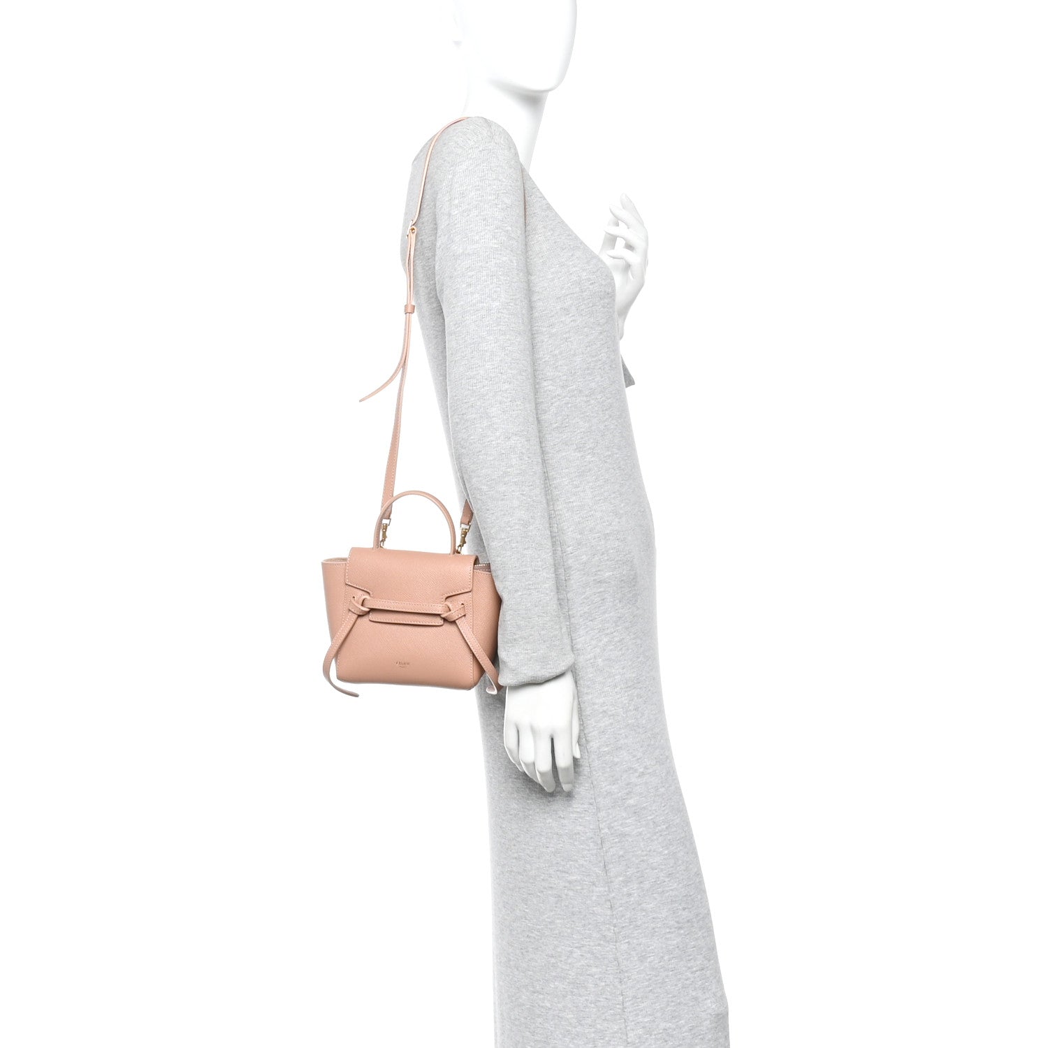 Grained Calfskin Micro Belt Bag Vintage Pink