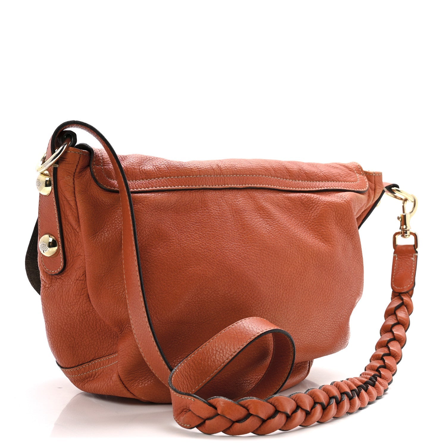 Soft Spongy Calfskin Daria Satchel Burnt Orange