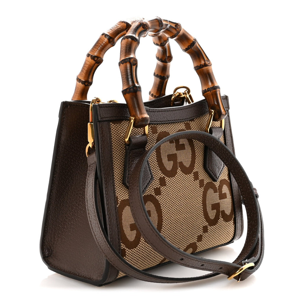 Monogram Jumbo GG Textured Dollar Calfskin Mini Diana Tote Bag Camel Ebony New Acero Pomegranate Red