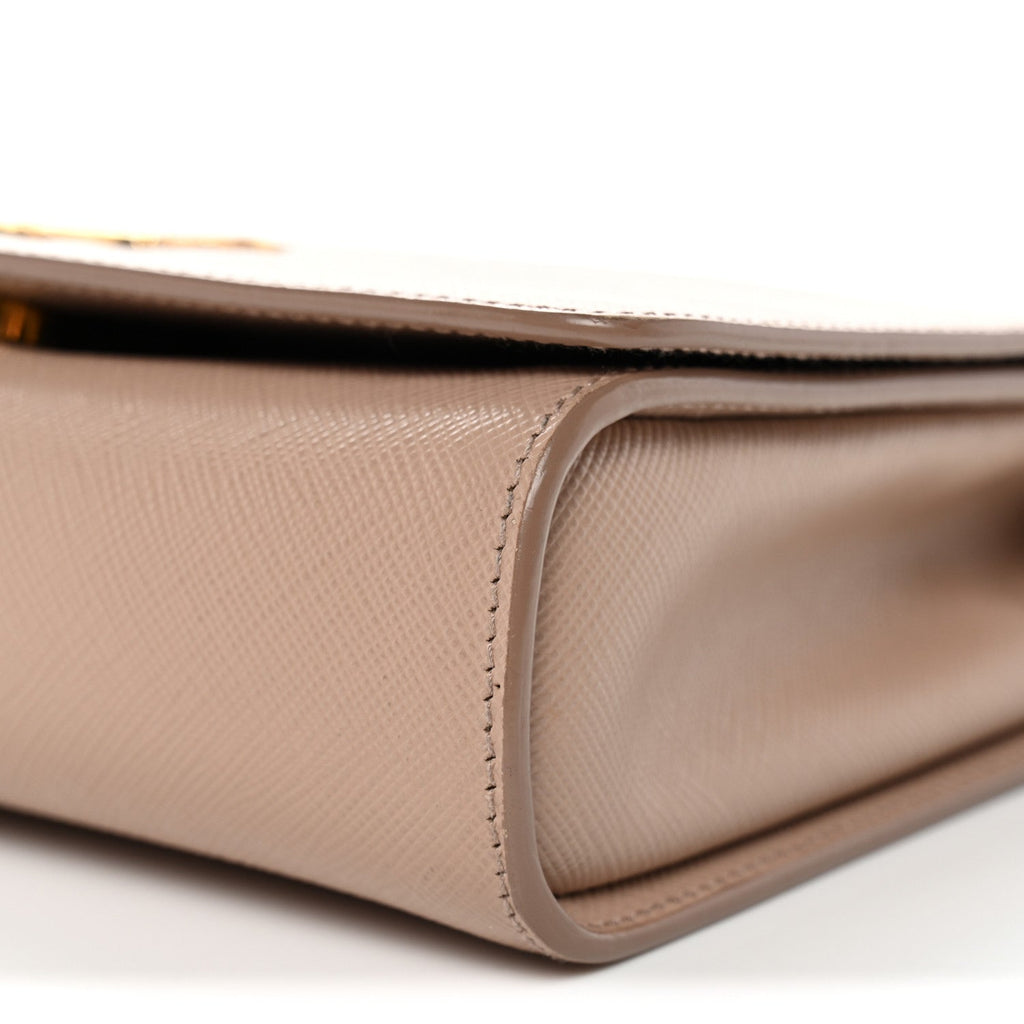 Saffiano Chain Crossbody Bag Cipria