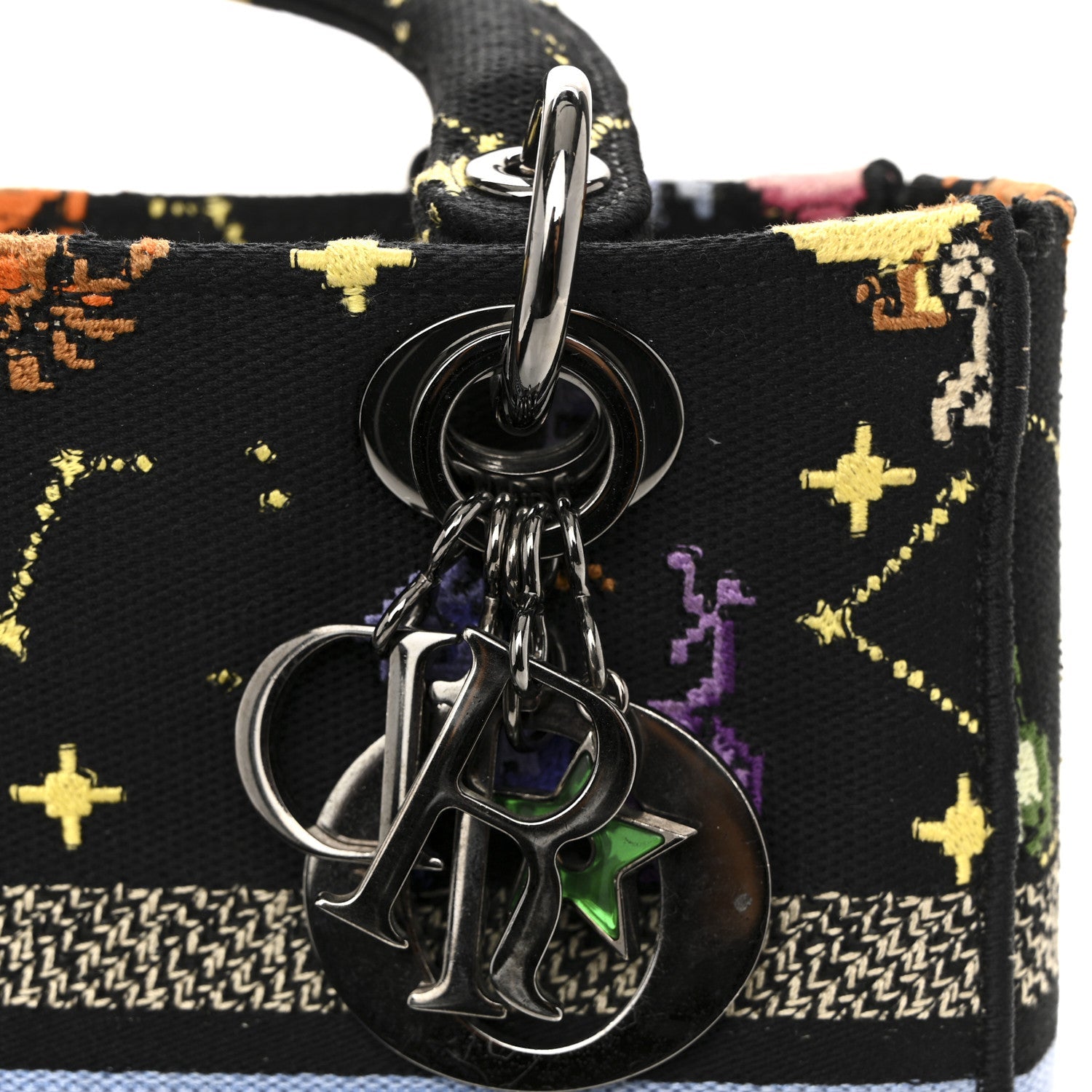 Canvas Pixel Zodiac Embroidered Medium Lady D-Lite Nero Multicolor