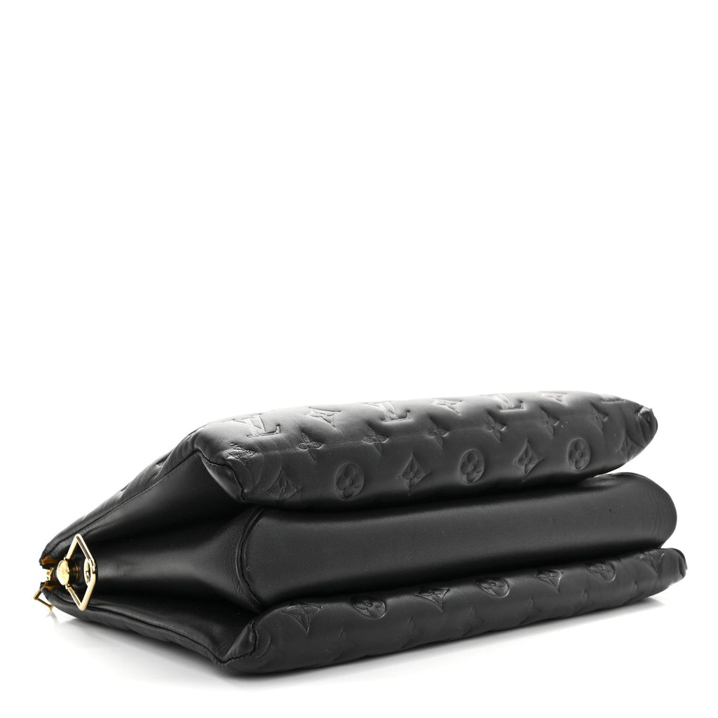 Lambskin Embossed Monogram Coussin MM Black