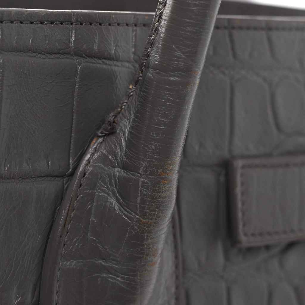 Calfskin Crocodile Embossed Small Sac de Jour Fog