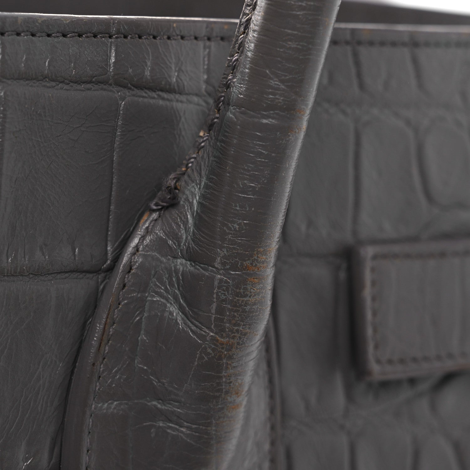 Calfskin Crocodile Embossed Small Sac de Jour Fog