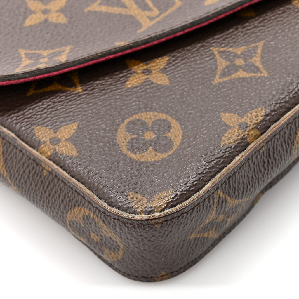 Monogram Pochette Felicie Chain Wallet Fuchsia