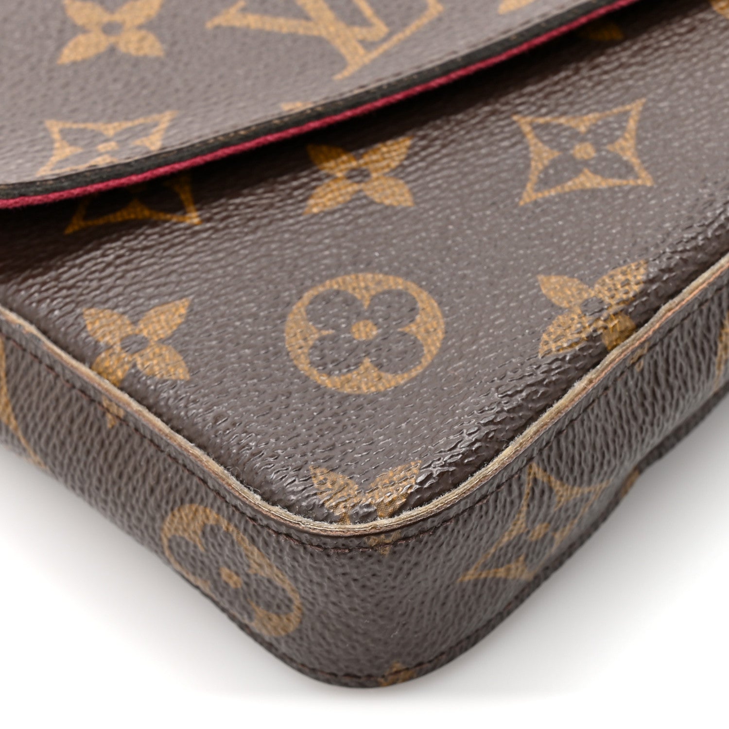 Monogram Pochette Felicie Chain Wallet Fuchsia
