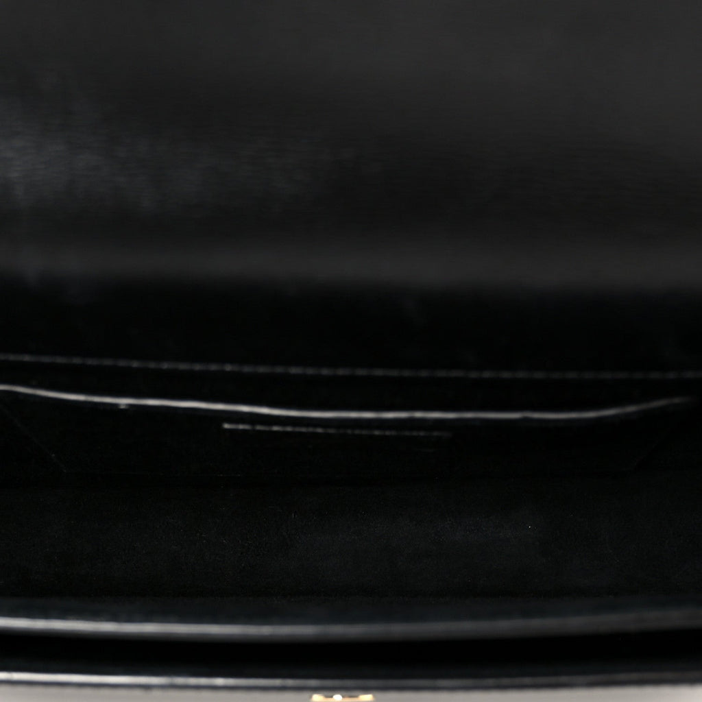 Smooth Calfskin Medium Monogram Sunset Satchel Black
