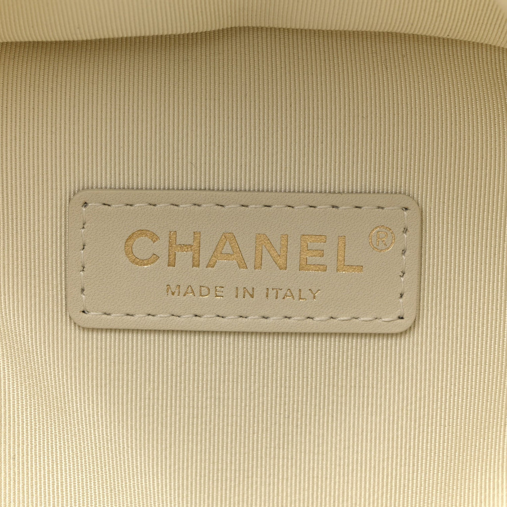 Caviar Quilted Small CC Day Backpack White
