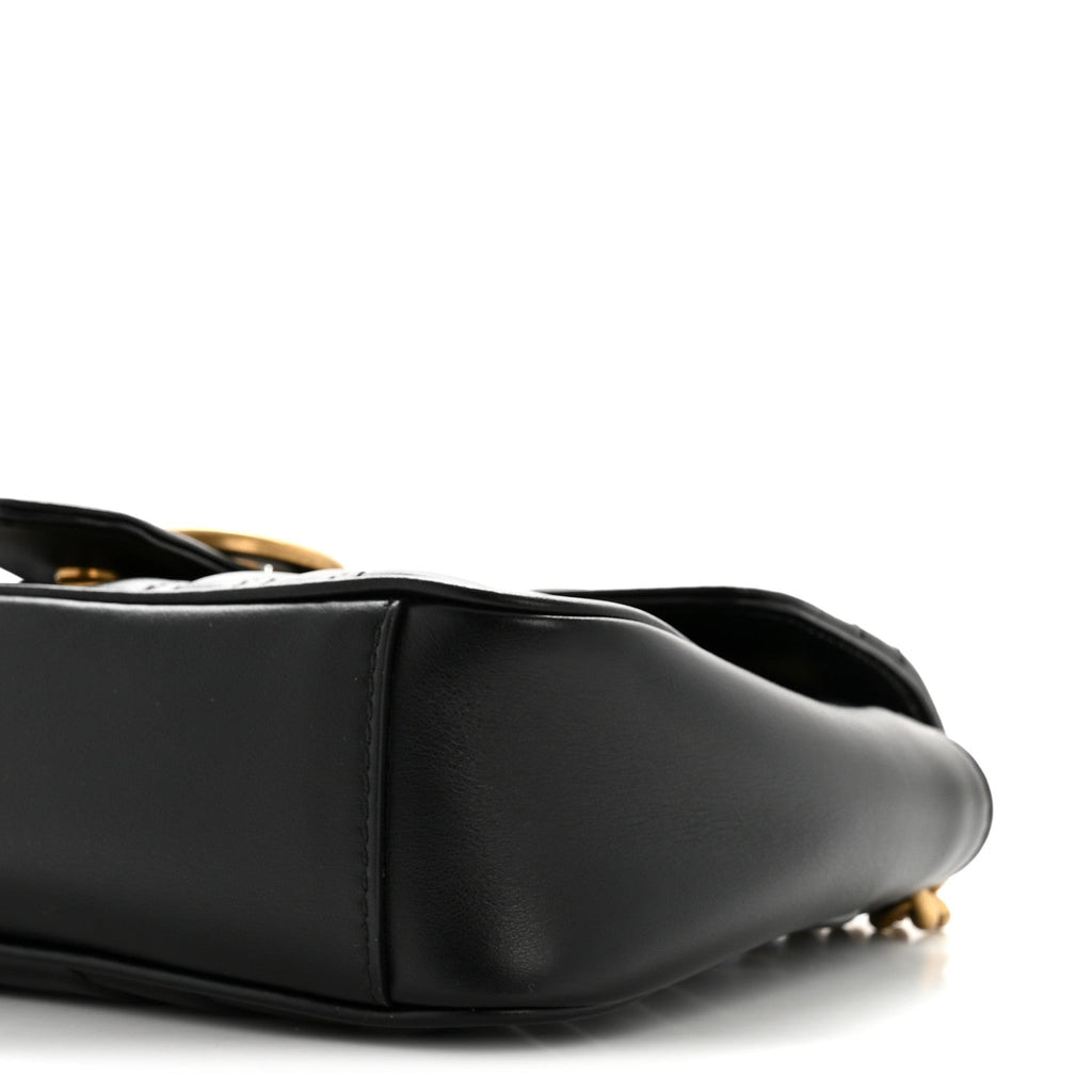 Calfskin Matelasse Mini GG Marmont Shoulder Bag Black