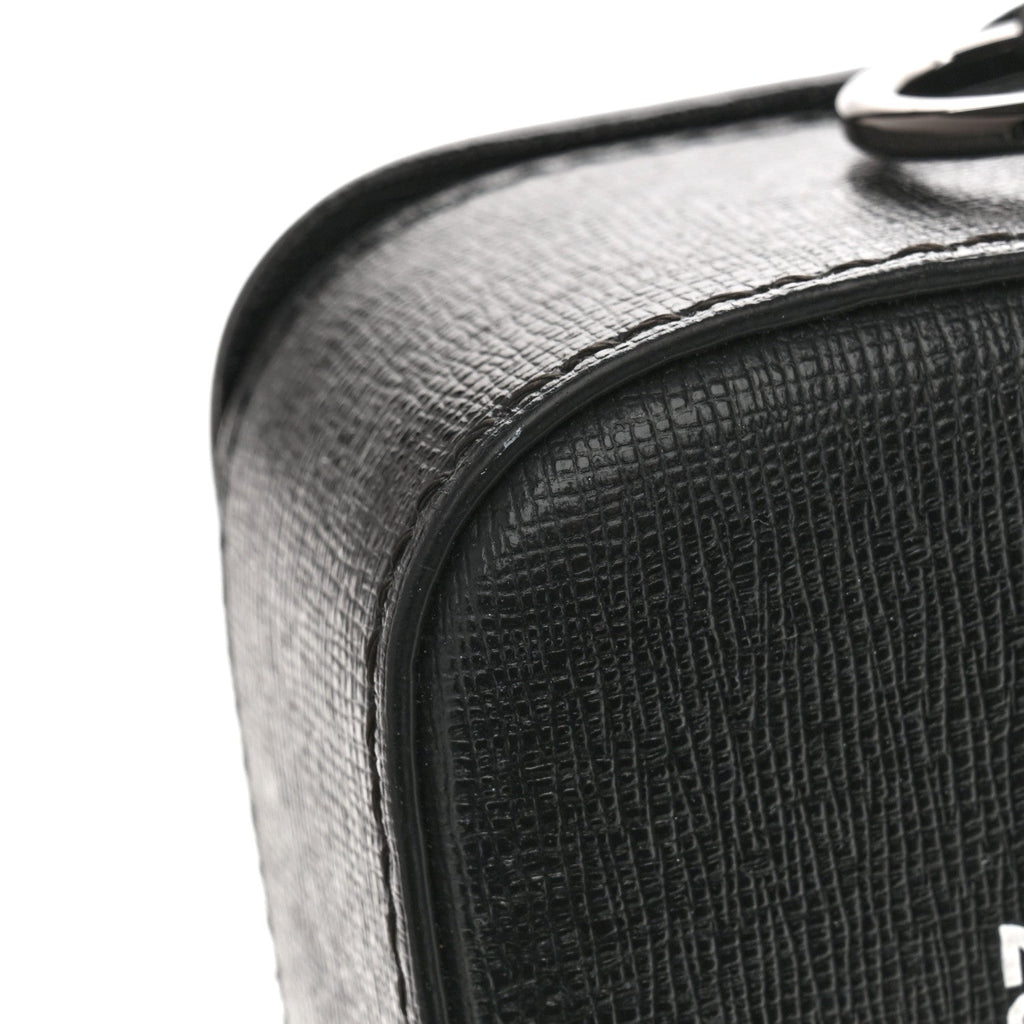 Saffiano Mini Binder Clip Bag Black White