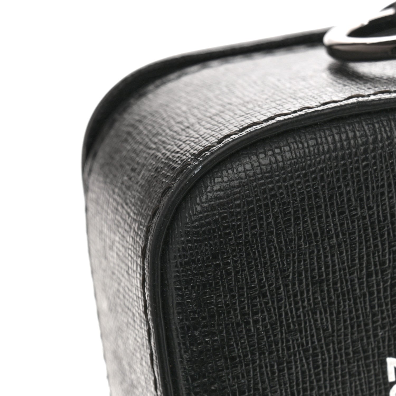 Saffiano Mini Binder Clip Bag Black White
