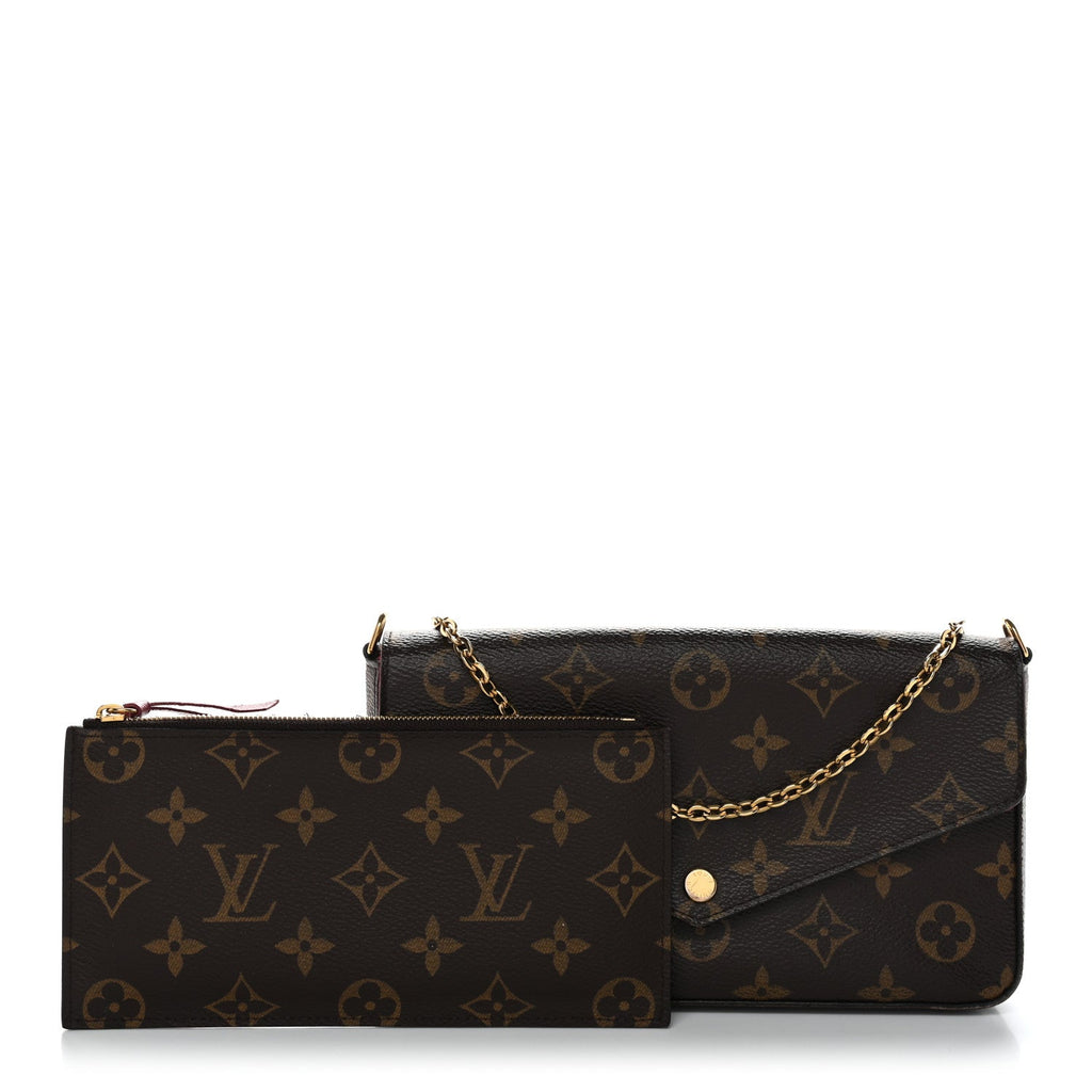 Monogram Pochette Felicie Chain Wallet Fuchsia